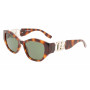 Karl Lagerfeld Damen KL6086SH-240 Eckige Sonnenbrille, Havanna-Fassung, Braune Gradient-Gläser, 54mm