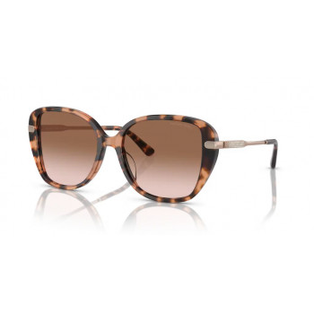 Michael Kors Damen MK2185BU34491 Cat-Eye-Sonnenbrille, dunkelbraunes Schildpatt-Gestell, braune Gradient-Gläser, 56/17/140 mm