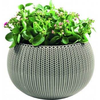 KETER Blumentopf Cozy M mit Hänge-Set beige