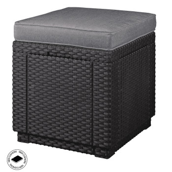KETER Gartenstuhl/Aufbewahrungsbox Cube mit Polster grau