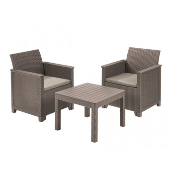 KETER Gartenmöbel-Set Elodie Balkon-Set mit Tisch Classic Beige