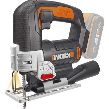 WORX WX543.9 20V Akku-Stichsäge mit 4 Pendel-Einstellungen, werkzeuglosem Sägeblattwechsel, LED-Licht, 80 mm Holzschnittkapazität