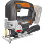WORX WX543.9 20V Akku-Stichsäge mit 4 Pendel-Einstellungen, werkzeuglosem Sägeblattwechsel, LED-Licht, 80 mm Holzschnittkapazität