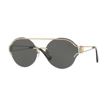 Versace Damen VE21841252876 Pilot Sonnenbrille Blassgold Grau Verlauf 61mm