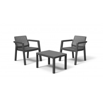 KETER Gartenmöbel-Set Emily Balkon-Set grau