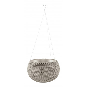 KETER Blumentopf Cozy S mit Hänge-Set beige