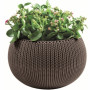 KETER Blumentopf Cozy M mit Hänge-Set braun