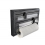LEIFHEIT Parat Wandhalterung für Küchenrolle, Frischhaltefolie und Aluminiumfolie, Schwarz