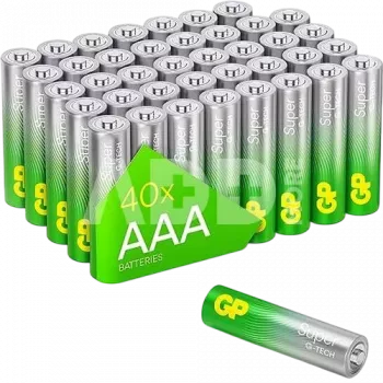 AAA-Alkaline-Batterien Pack GP 03024AETA-B40 — 40 Zellen, Micro (AAA) Super Alkaline
