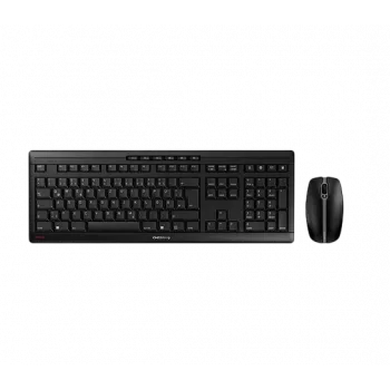 CHERRY Stream Desktop Tastatur Maus inklusive RF Wireless Belgisch Schwarz