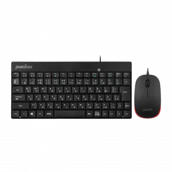 Perixx PERIDUO-212 DE, Mini-USB-Tastatur- und Maus-Set, schwarz
