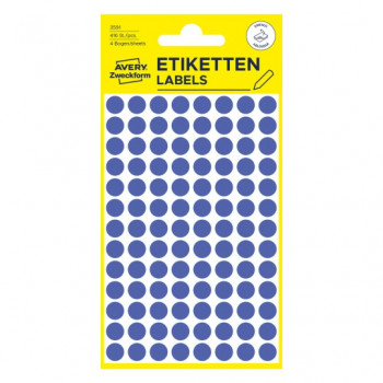 Avery Zweckform 3591 – ablösbare Markierungspunkte, Ø 8 mm, blau, 416 Stk.