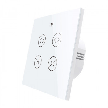 MOES WRS-EUC2 WLAN- und RF-Rollladenschalter für zwei Motoren, Weiß