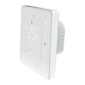 MOES WHT-006-GB-WH WLAN-Thermostat für elektrische Fußbodenheizung, 16 A, Weiß