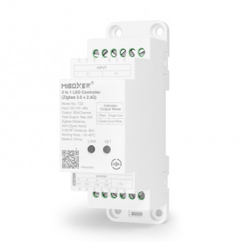 MiBoxer TZ2 2-in-1 LED-Controller für DIN-Schiene, Zigbee 3.0 + RF, 12–48 V, 20 A gesamt