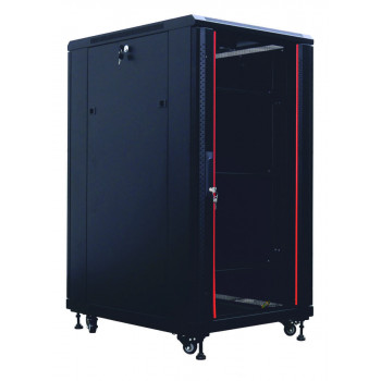 IT-BUDGET SRK 19-Zoll-Netzwerkschrank-Set, 27 HE, 600 × 800 mm, Schwarz, 99ITB19SRK2768GSM
