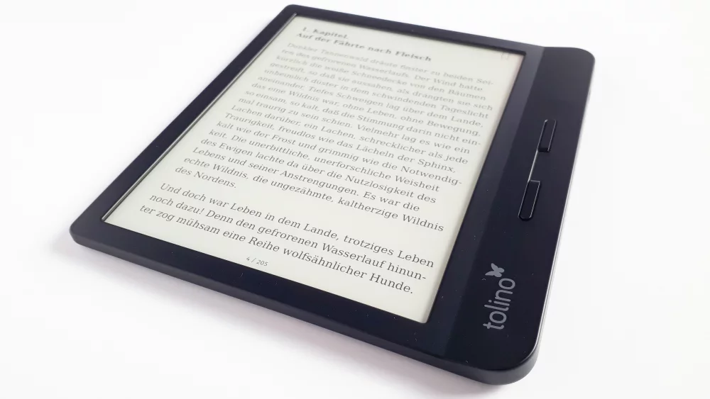 tolino Vision 5 E-Reader mit geöffnetem E-Book